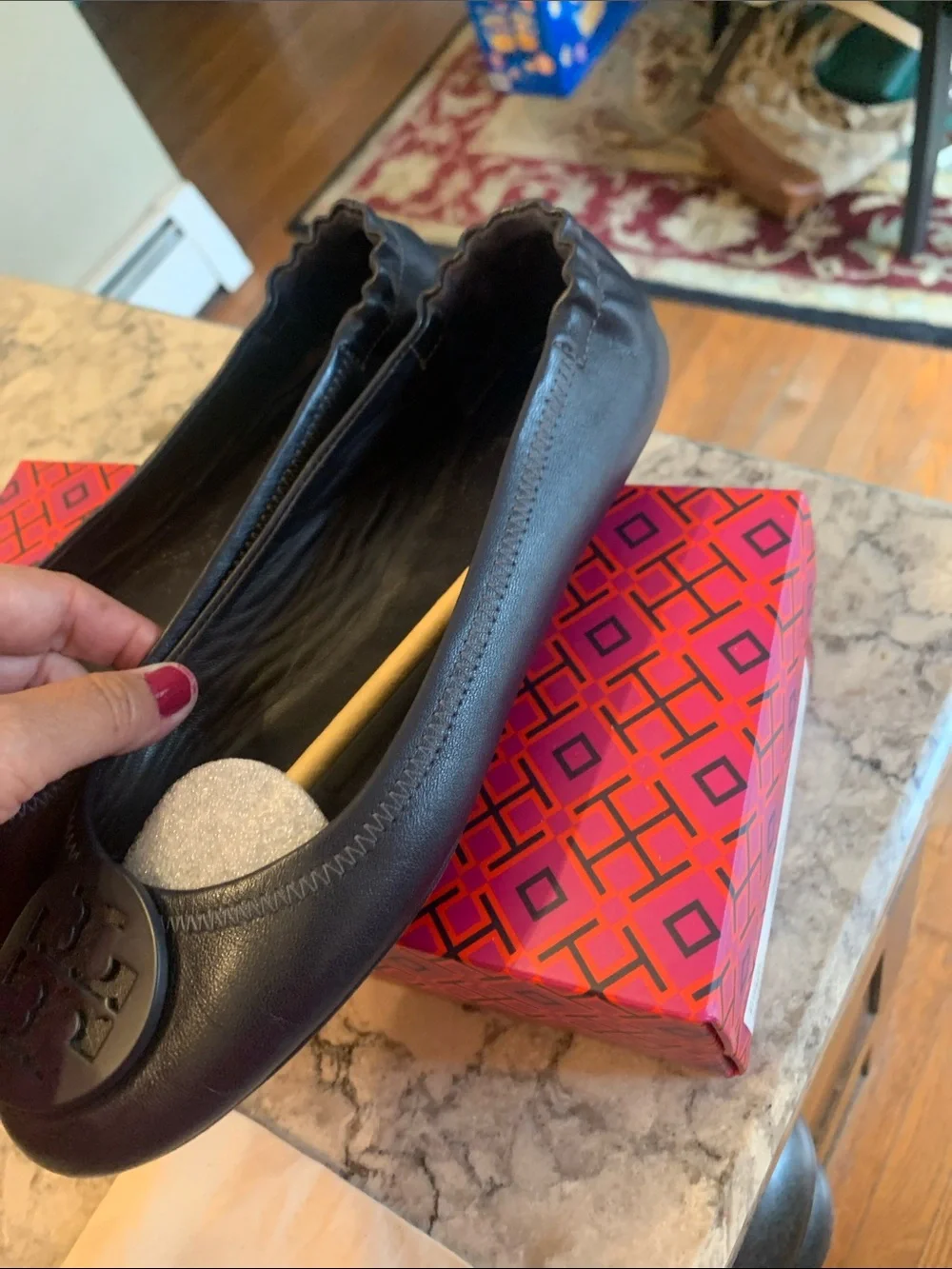 Tory Burch navy leather